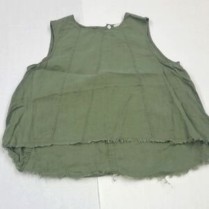 Steven Alan Olive Green Sleeveless Linen Women's Top Suze S